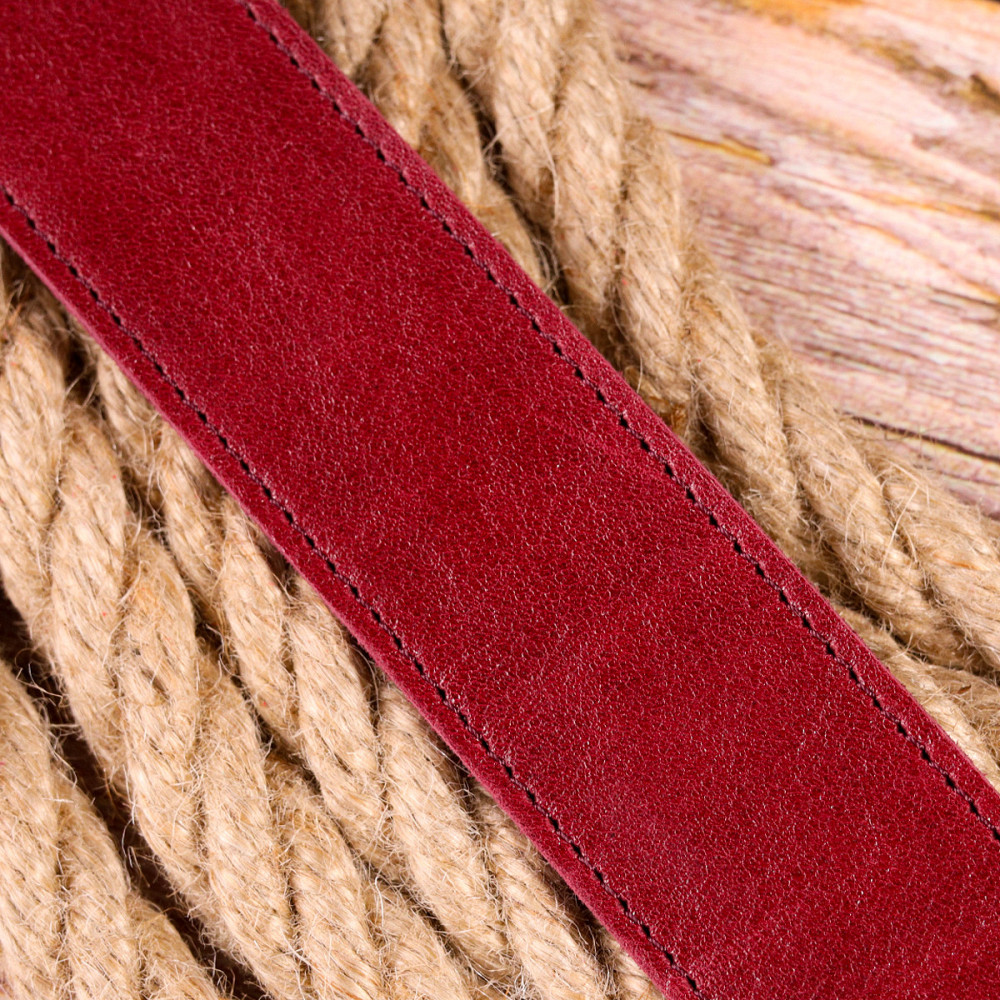 Оригінальний яскравий ремінь із натуральної шкіри Бордовий (GRANDE PELLE) Київ - фото 3