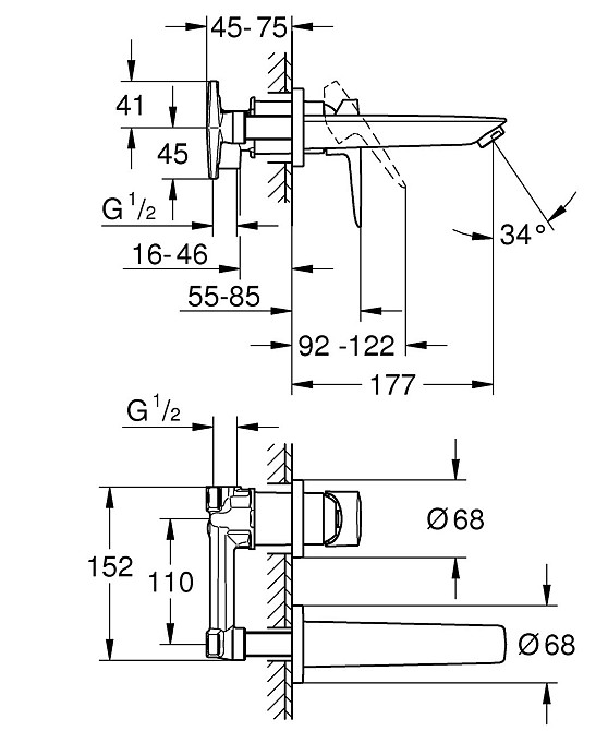 Змішувач для раковини прихованого монтажу Grohe BauLoop New (20289001) ( 15699 ) ( 12760 ) Харьков - изображение 5