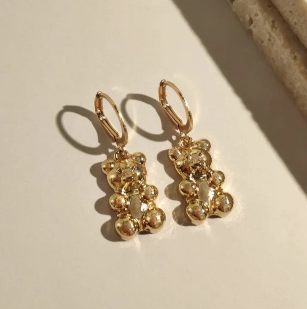 Сережки з ведмедиками золотисті Київ - фото 1