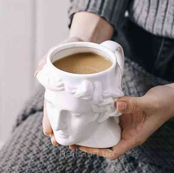 Кухоль Olens "Greece" 400 мл біла кераміка у формі обличчя Київ