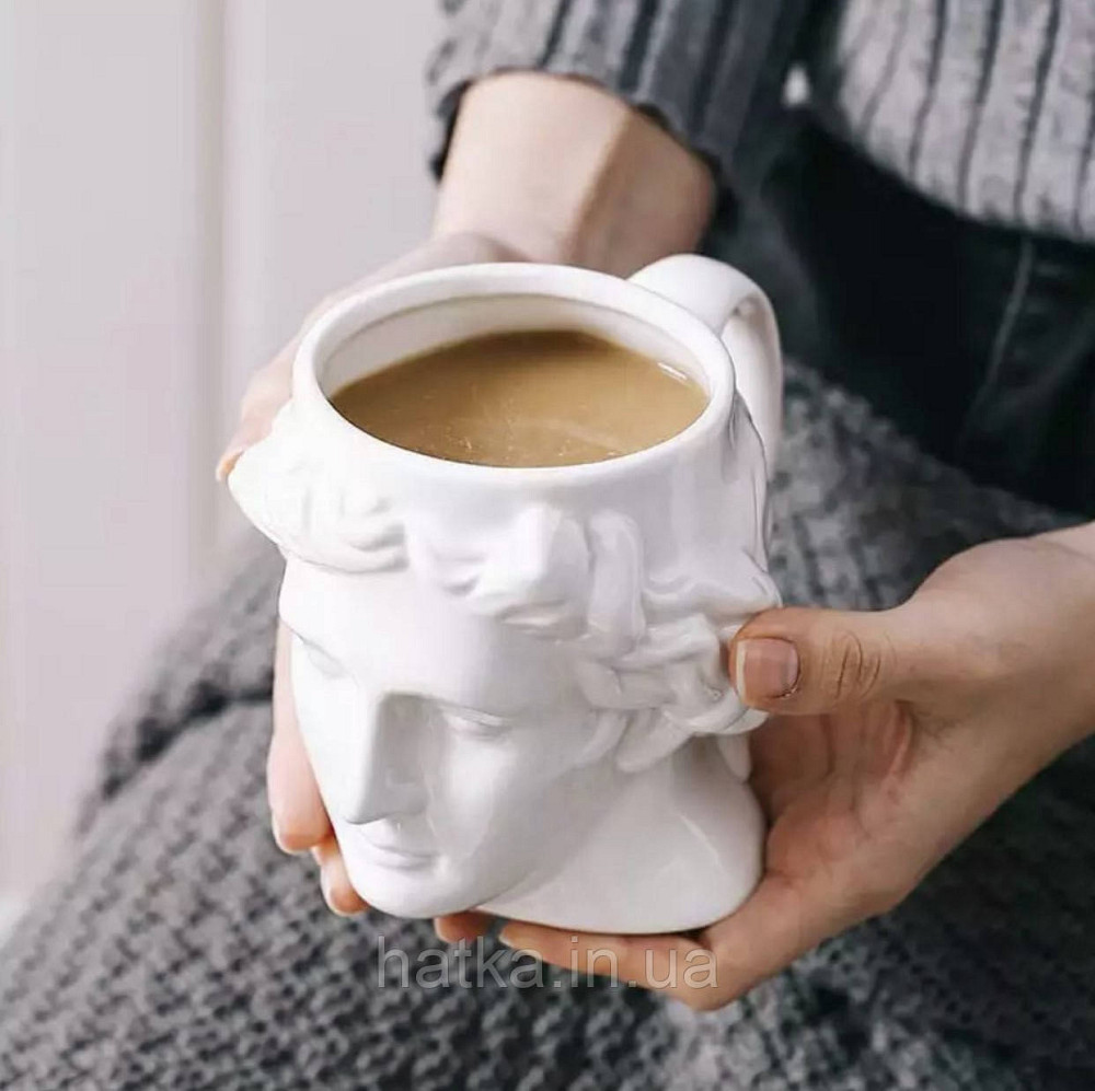 Кухоль Olens "Greece" 400 мл біла кераміка у формі обличчя Київ - фото 1