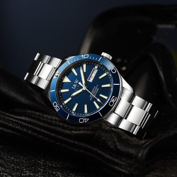 Часы мужские механические Carnival BlueMarine Nylon Strap 10 Bar (2 ремешка) Винница - изображение 5