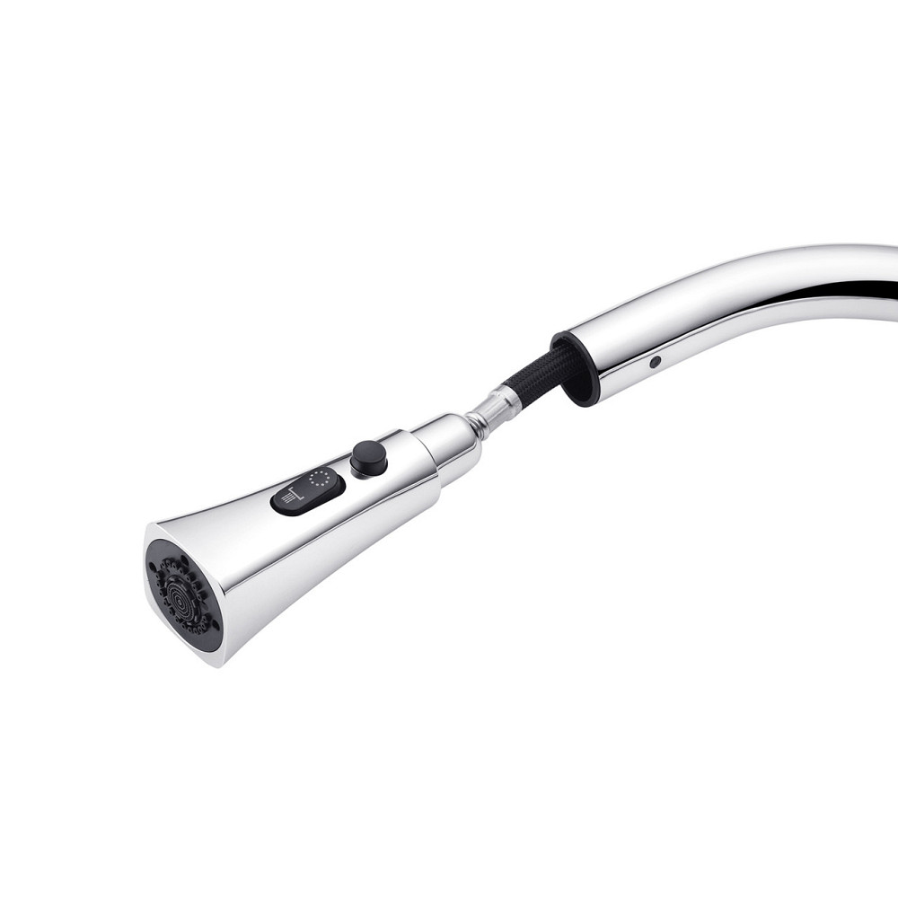 Смеситель для кухни с выдвижным изливом Kroner KRP Makon - C030-T хром Киев - изображение 6