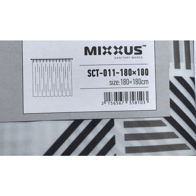 Шторка для ванної Mixxus SCT-011-180x180 з поліестеру   ( 17635 ) Харків - фото 5