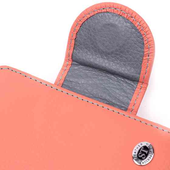 Стильный кожаный кошелек с монетницей снаружи для женщин ST Leather 19458 Оранжевый Киев