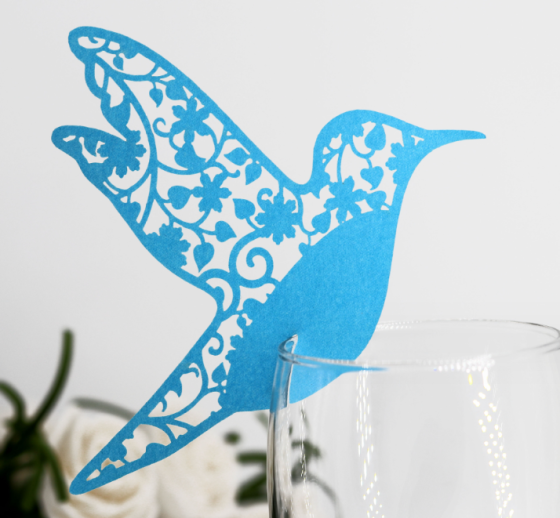 Рассадочные карточки для гостей на бокалы Колибри 10 штук 11 на 9 см голубой Киев