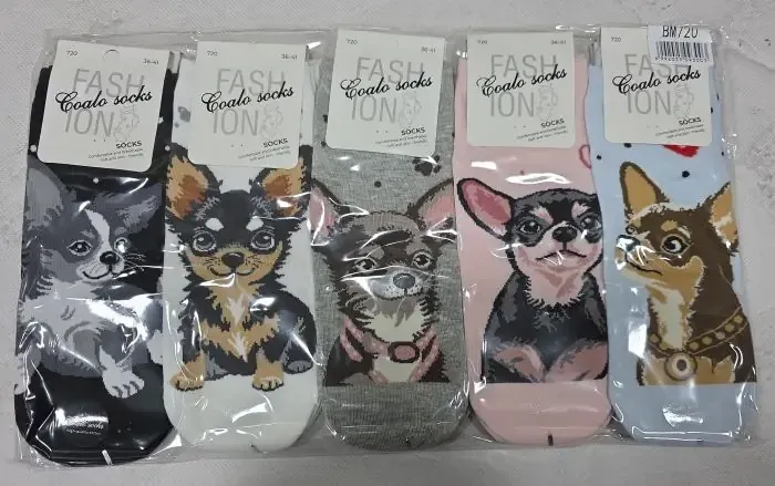 Шкарпетки жіночі із собачками. У наборі з 5 шт. Яскраві жіночі шкарпетки з приколами. Coalo socks. Розмір 36-41 Київ - фото 2