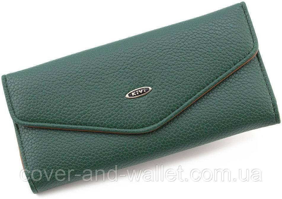 Жіночий стильний гаманець зі штучної шкіри зеленого кольору Київ - фото 1