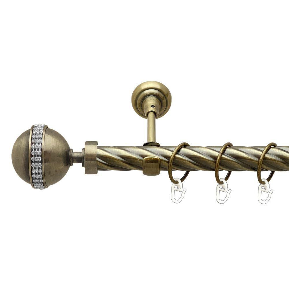 Карниз Orvit Авея металевий однорядний відкритий скручена труба кільце металеве Антик 25 мм 200 см Львов - изображение 1