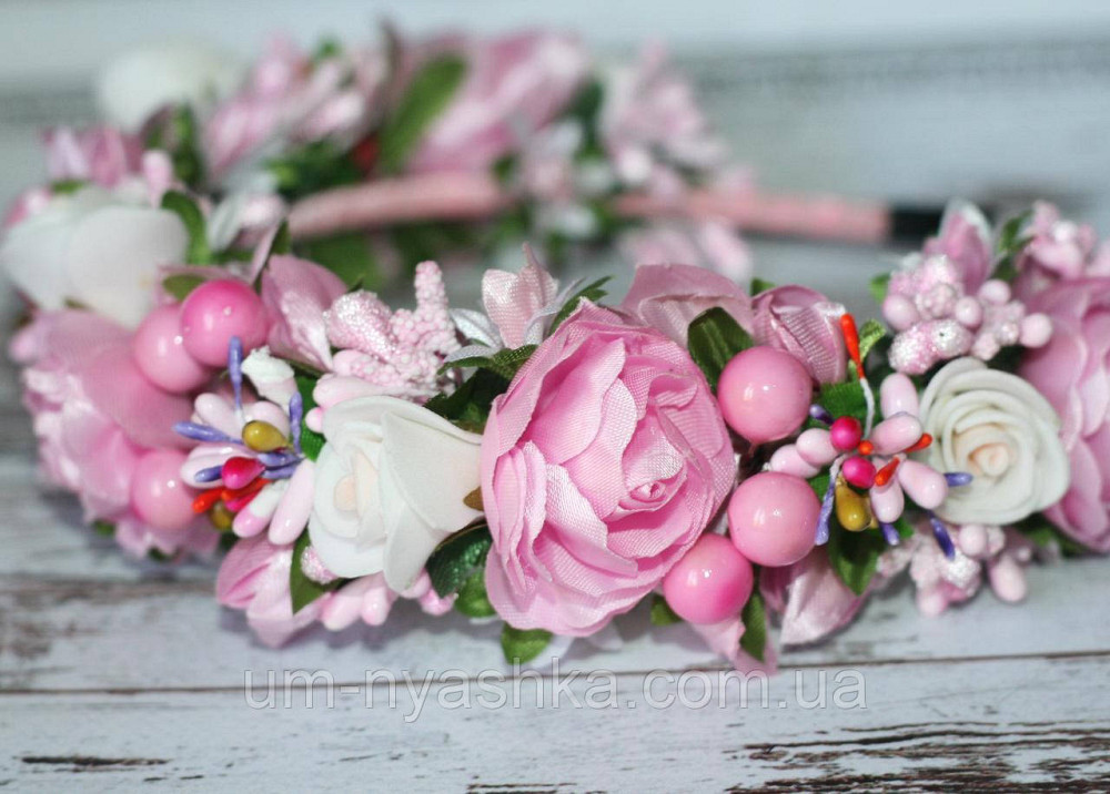 Обідок обруч з трояндочками "Рожевий Пишний" Кривий Ріг - фото 4