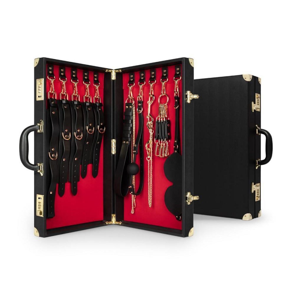 Набор для BDSM Bedroom Fantasies: Bondage Suitcase 13 Pcs - Cow Leather Sex Aura Киев - изображение 1