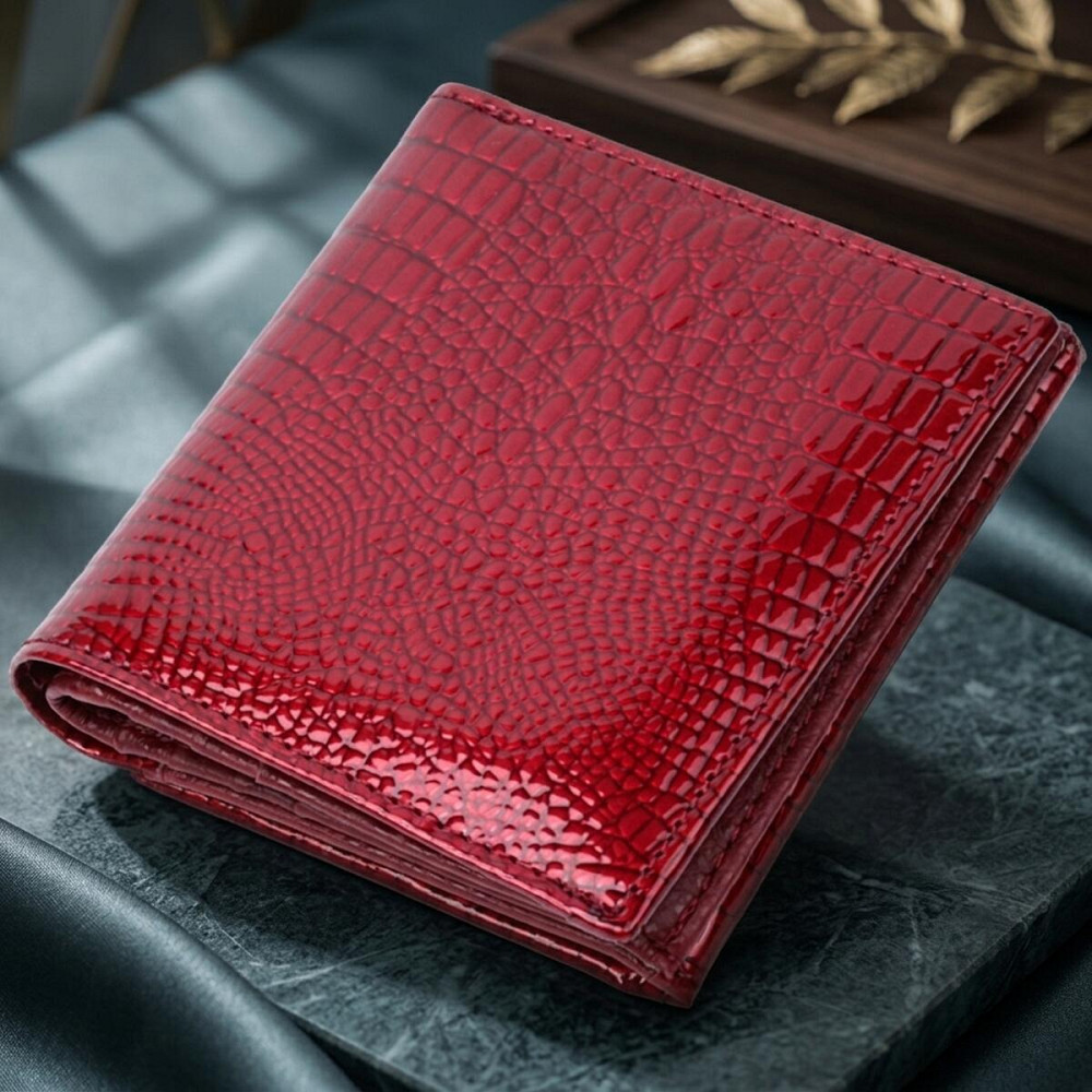 Компактный кошелек для женщин из натуральной лакированной кожи ST Leather 22687 Красный Киев - изображение 14