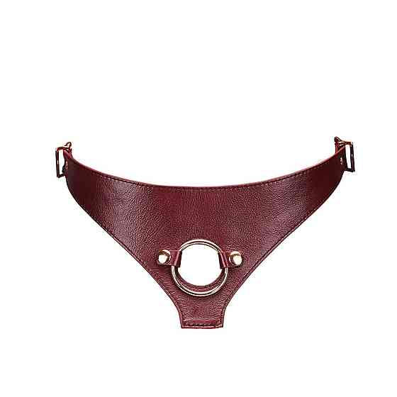 Шкіряні трусики для страпона Liebe Seele Wine Red Strap on Harness, універсальний розмір Sex Aura Київ