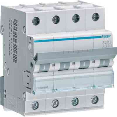 Автоматический выключатель Hager 4-п. C 63A (6kA) 4M (B) (MCN463) Винница