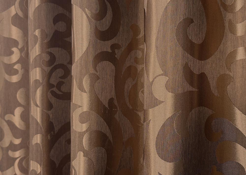 Комплект готовых штор VR-Textil Жаккард Вензель № 478ш Светло-коричневый 100х250 см 2 шт (39-958) Киев - изображение 7