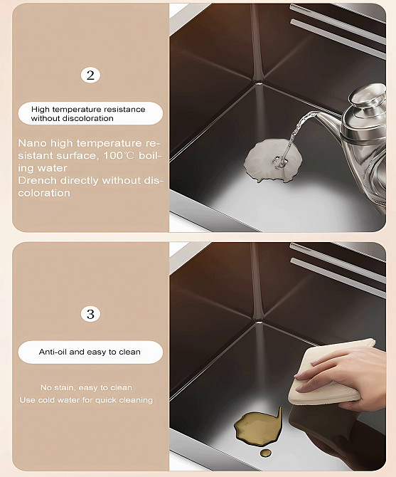 Кухонна раковина водоспад Willda, кухонна мийка водоспад ручної роботи 92х45х22 (98745683) Київ - фото 8