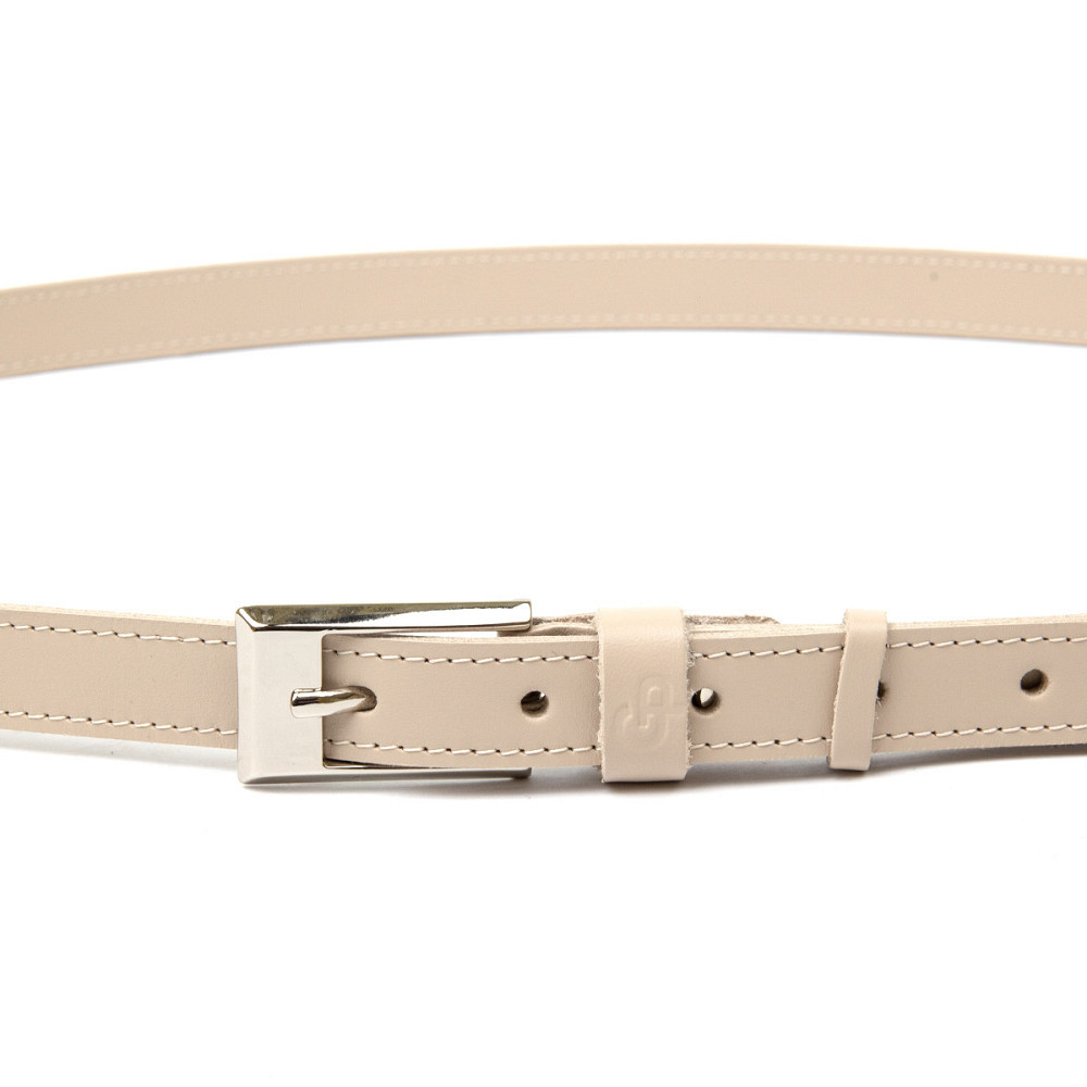 Тонкий шкіряний ремінь для жінок GRANDE PELLE 11447 Бежевий Київ - фото 7