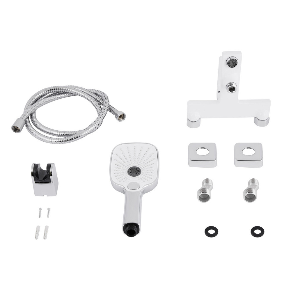 Змішувач для ванни Qtap Gemini (з душовим гарнітуром) QTGEM259CRW45683 Chrome/White Київ - фото 14