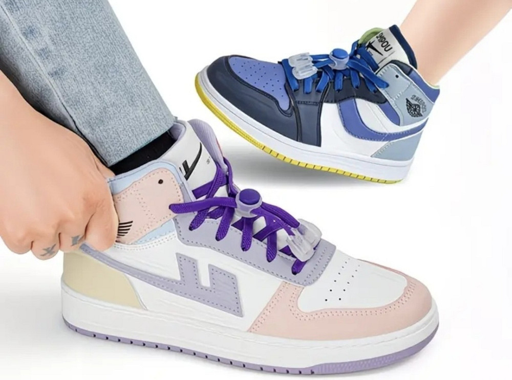 Шнурки еластичні без зав'язок з пластиковими фіксаторами Фіолетовий Смела - изображение 5