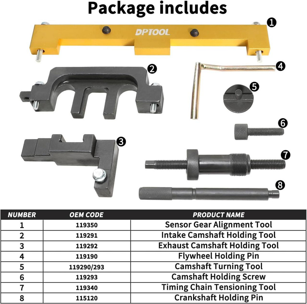 Набір інструментів для синхронізації двигуна HTA1003 чорний для BMW N42 N46 N46T фіксатори распредвала регулювання фаз ГРМ Київ - фото 1