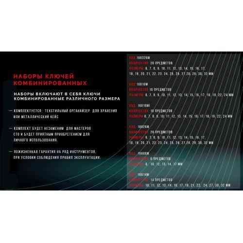 Набір ключів ком.бінованих 26 пр. 6-32 мм стрічка (16626M) HANS Одесса