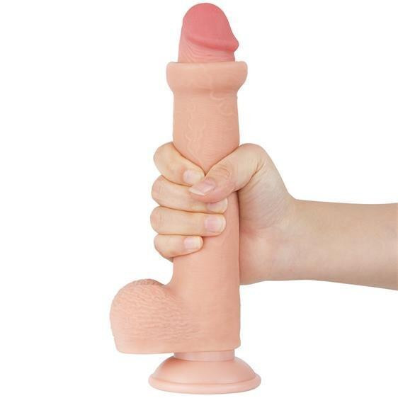 Фалоімітатор - Sliding-Skin Dual Layer Dong 9" Flesh Sex Aura Київ - фото 4
