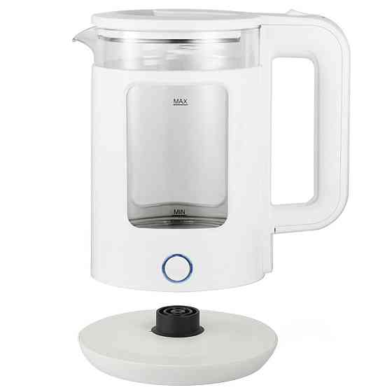 Электрический чайник 2л, 2200Вт + база, СВ 9212, Белый / Электрочайник прозрачный / Дисковый электрочайник Киев