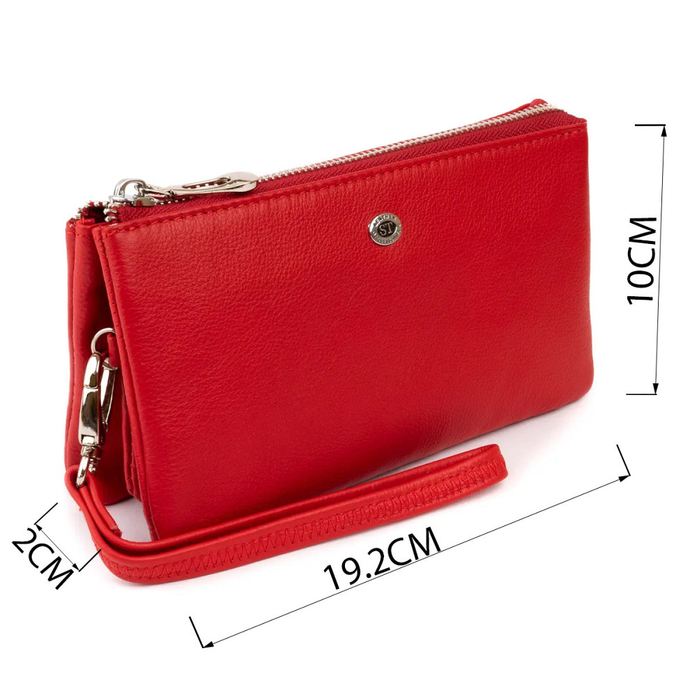 Місткий клатч з двох частин жіночий ST Leather 19251 Червоний Київ - фото 3