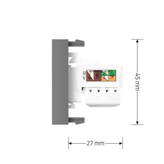 LIVOLO Інтернет-розетка RJ-45 (8P8C Cat.6) LIVOLO, сіра, модуль 0.5 поста, з шторкою (VL-FCCP-1 Коломия
