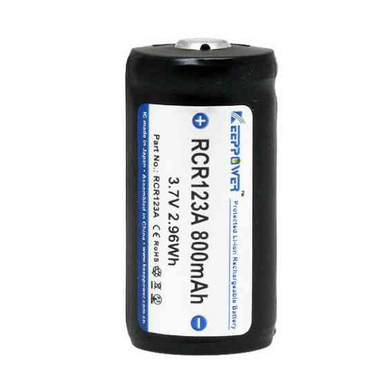 Акумулятор Keeppower 123 (RCR123A) 800 mAh 3.7V (з захистом) Київ