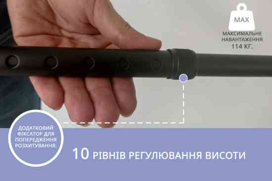 Тростина алюмінієва телескопічна Doctor Life 10100/C/E/BL чорний Дніпро