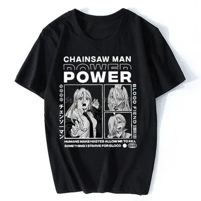 Футболка чоловіча з аніме принтом Бензопила / Павер Розмір оверсайз (S/M/L) Чорний AnimeT1018 Дніпро - фото 1