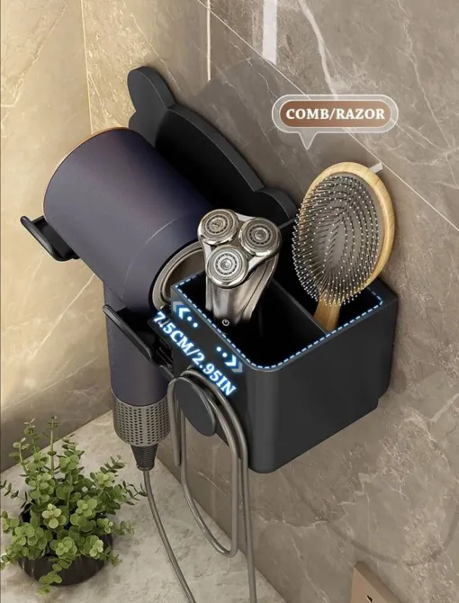 Настенный держатель полка для фена и штекера Storage Shelf Коломия - фото 3