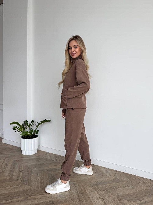 Женский стильный повседневный костюм двойка трикотажный ольвет Бежевий, 46/48 Одесса - изображение 2