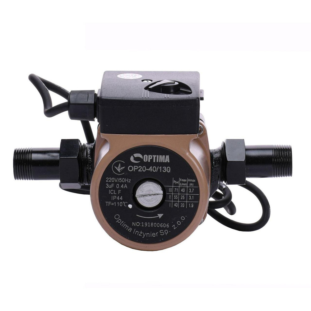 Насос циркуляційний Optima OP20-40 130мм + гайки, + кабель з вилкою (000010568) Київ - фото 1