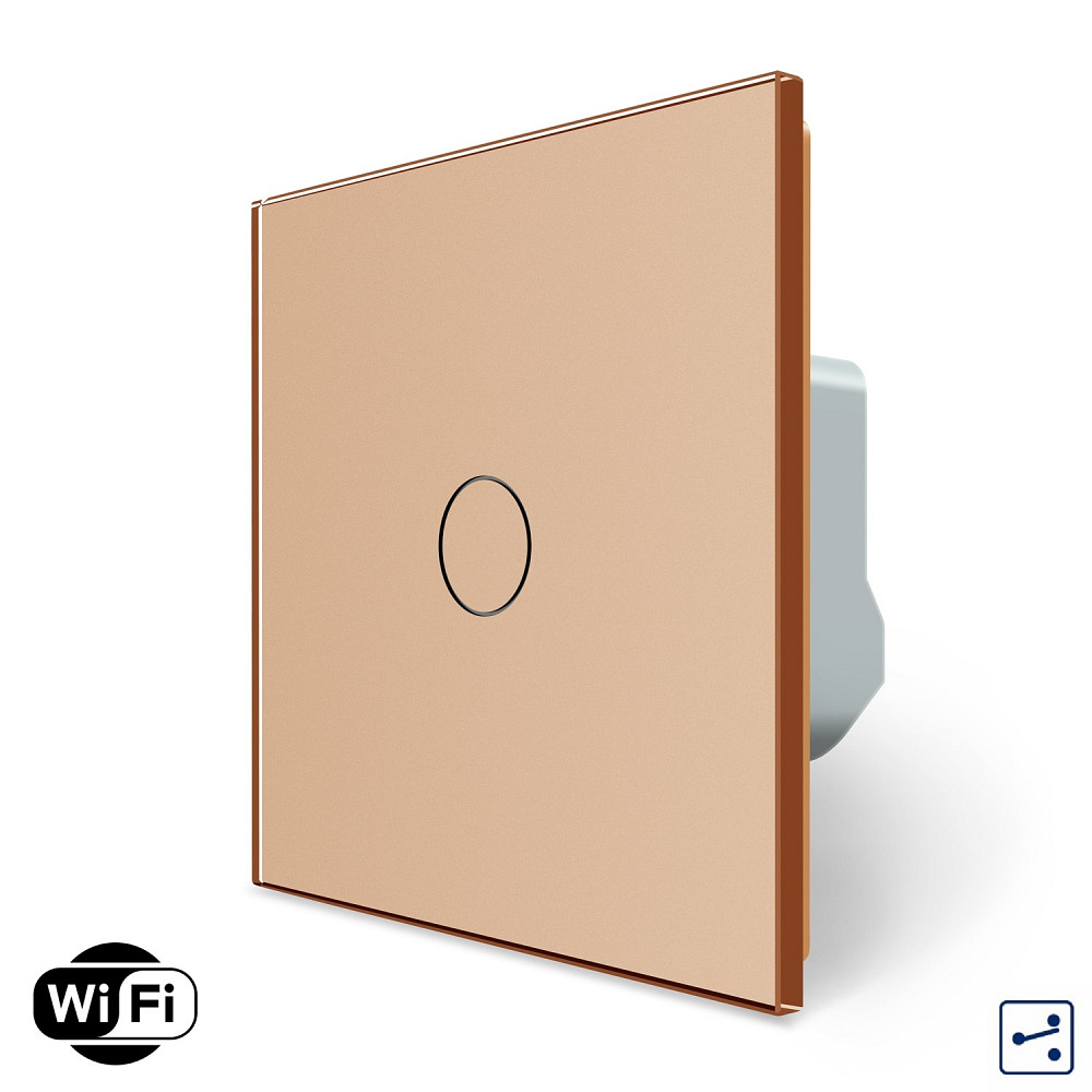 LIVOLO Розумний сенсорний Wi-Fi прохідний/перехресний вимикач 1 сенсор Livolo золотий скло (VL- Коломия - фото 5