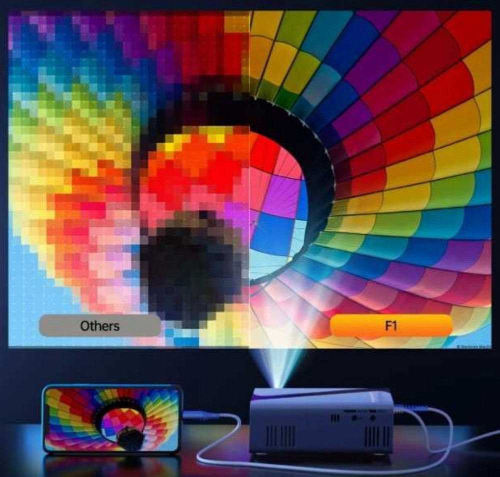 Портативний 4K HD міні-проектор з RGB підсвіткою — домашній кінотеатр Київ - фото 2