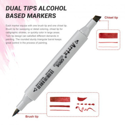 Художественный маркер Arrtx Спиртовые Oros ASM-03RD 24 цвета, красные оттенки (LC302536) Винница - изображение 8