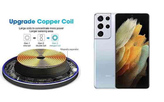 Беспроводное зарядное устройство Copper до 30W для nubia Z40 Pro, USB-C, LED Киев