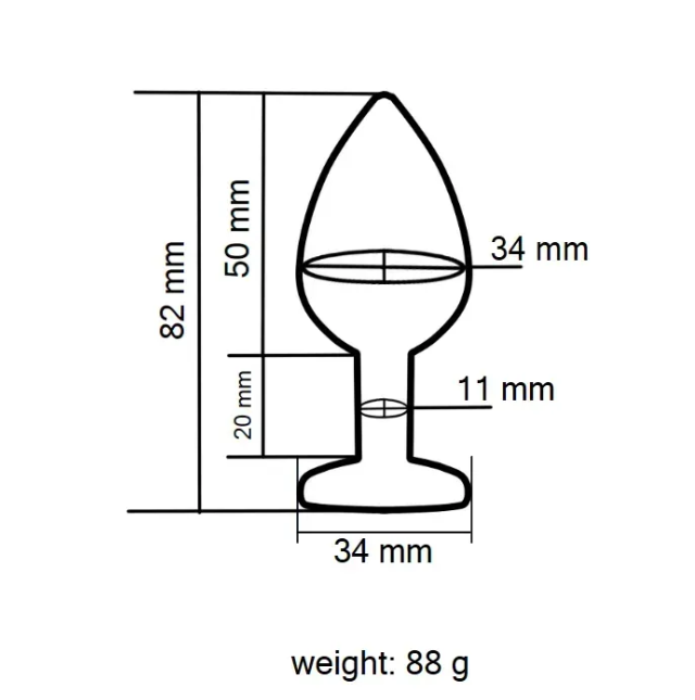 Анальна пробка із кристалом EGZO - Silver Round Plug Black size M Sex Aura Київ - фото 4