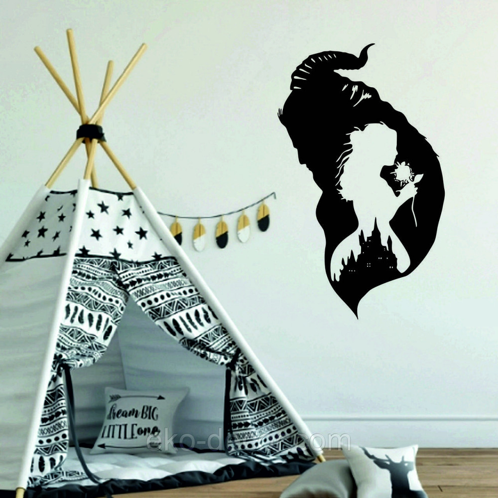 Декоративное настенное Панно «Красавица и чудовище», Декор на стену 70*42 см, Чёрный Киев - изображение 6