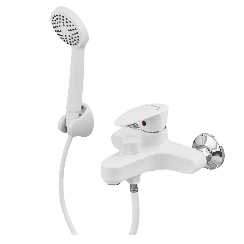 Змішувач для ванни Plamix CEZAR-009 EURO SET White, зі шлангом, лійкою та кронштейном   ( PM0692 ) 29303 Харків - фото 1