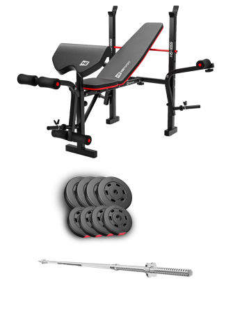 Набір Hop-Sport Premium 39кг з лавою HS-1055 Pro та штангою Киев