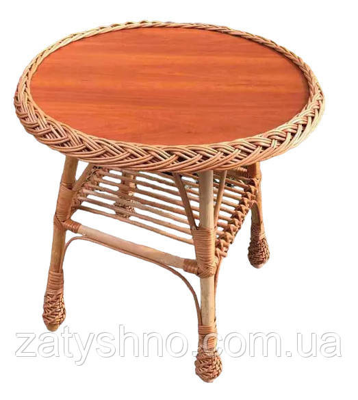 Журнальний плетений стіл із плитою Київ - фото 1