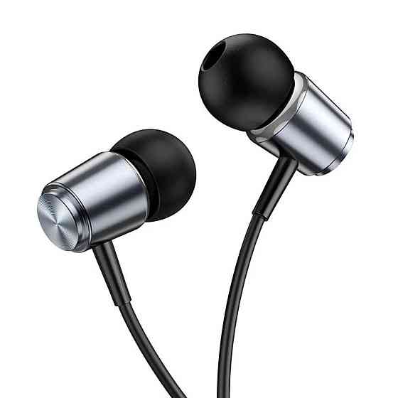 Навушники HOCO M108 Spring metal universal earphones with mic Metal Gray Киев