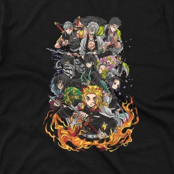 Футболка для подростка мальчика с принтом Клинок, рассекающий демонов Столпы 4 Размер 160 Anime10428 Днепр