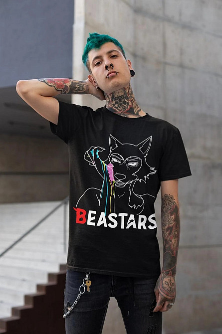 Футболка з аніме принтом Беастарс Легосхі Беастарс Гірл оверсайз (S/M/L) Чорний AnimeJ0343 Дніпро - фото 1