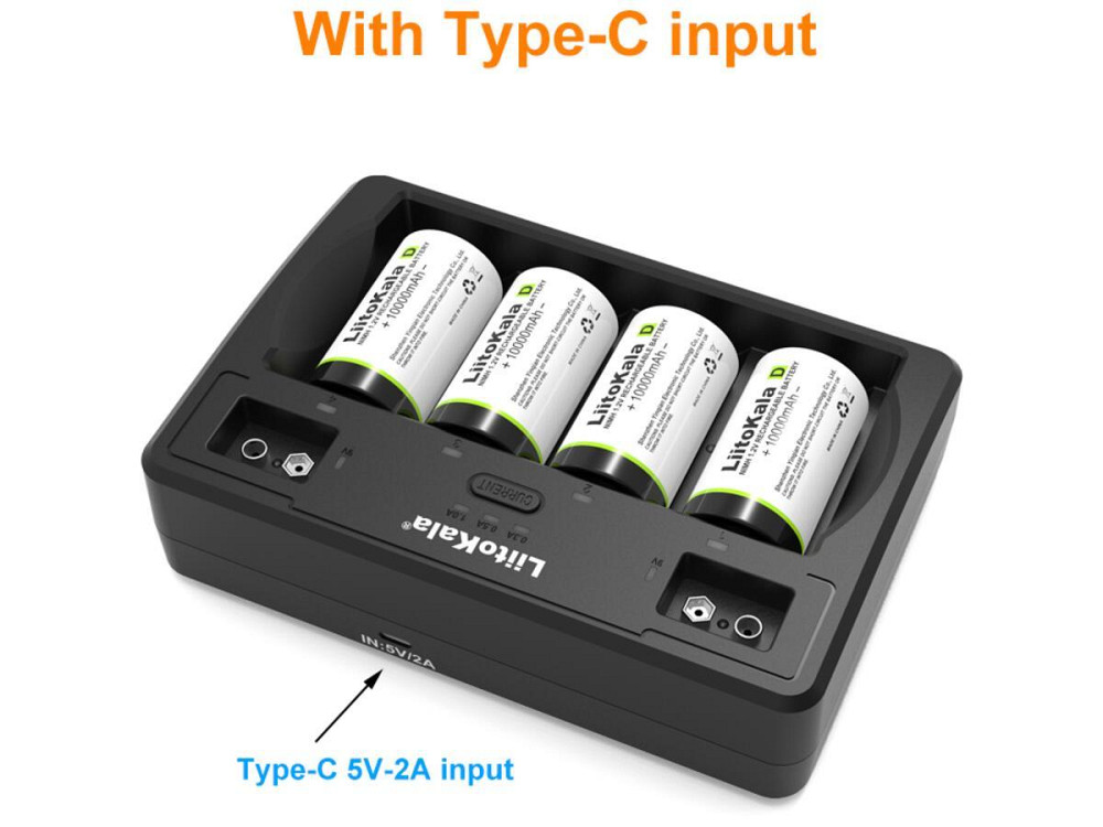 Универсальное зарядное устройство Liitokala Lii-D4 на 4 канала ​​​​​​​(Li-ion, NiMH+NiCD + крона) Type-C Киев - изображение 8