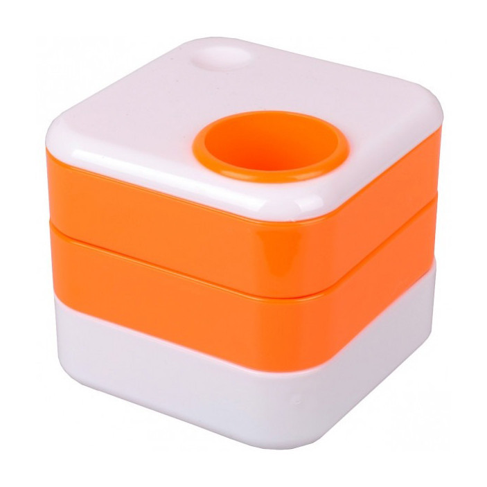 Стакан для ручек 568 пластиковый 10х10х9 см Оранжевый Винница - изображение 1