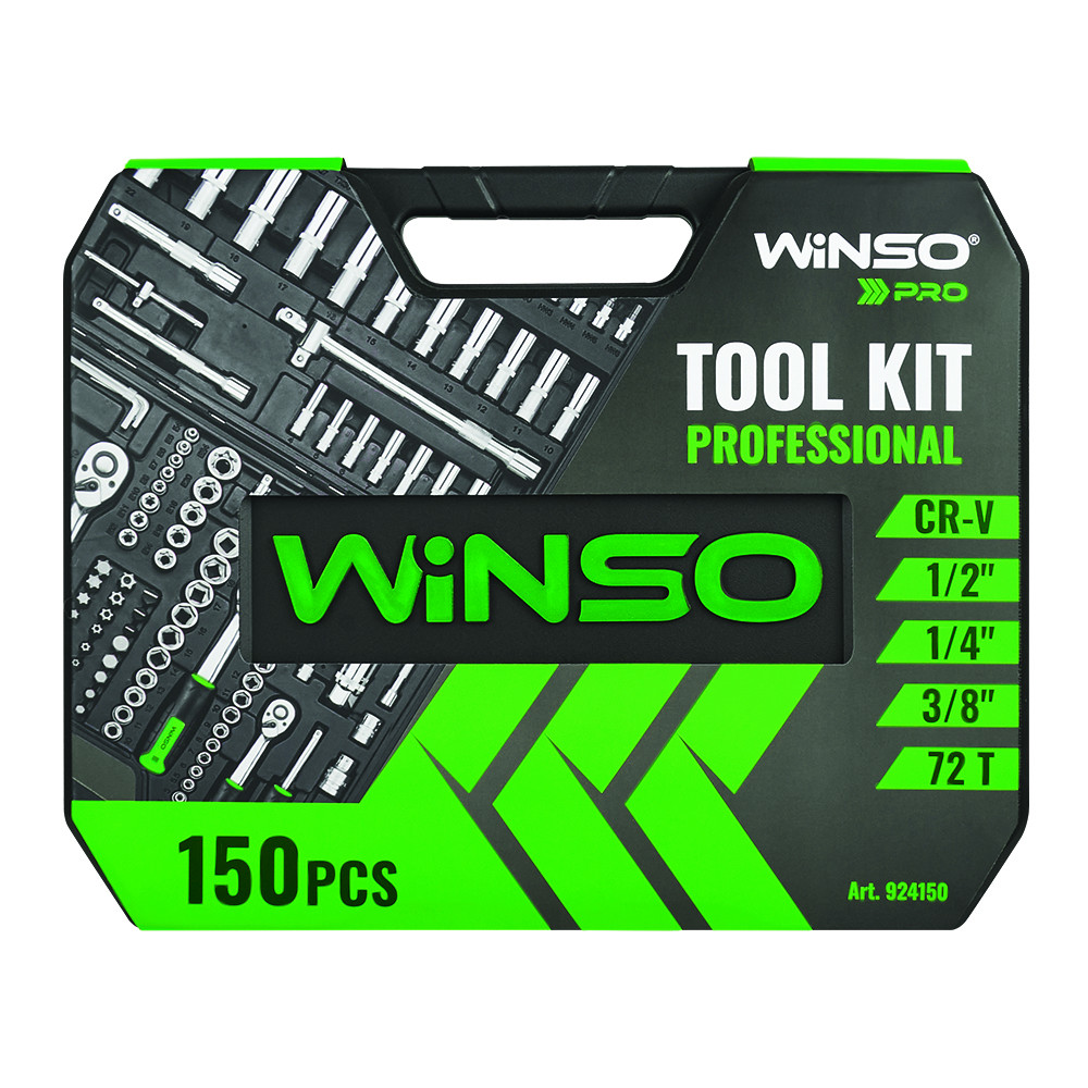 Професійний набір інструментів в кейсі Winso Pro 1/2", 1/4", 3/8" 72T, CR-V, 150од. Львів - фото 4
